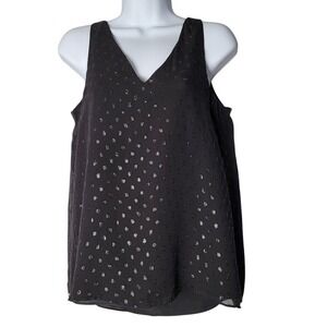 Lilly Pulitzer‎ Black Silk Metallic Cami Tank S Evening Quiet Luxury Top